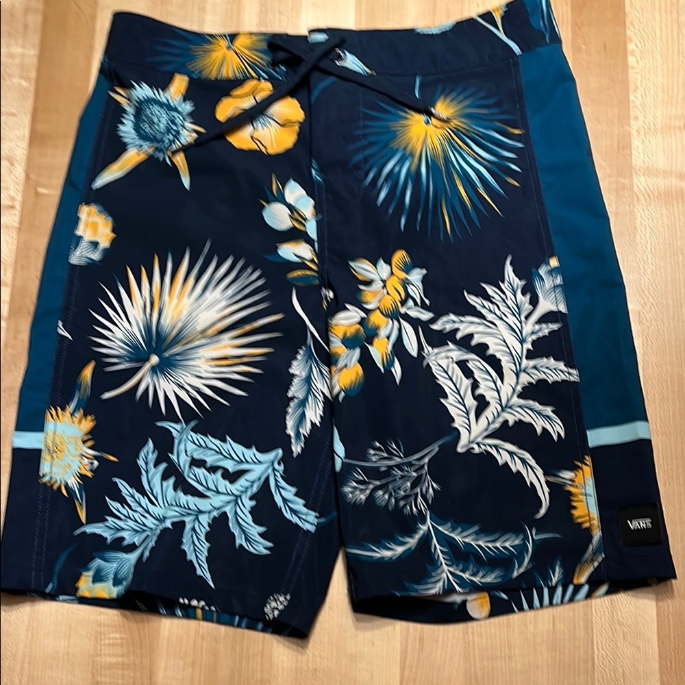 Vans Boys Blue Floral Swim Shorts
